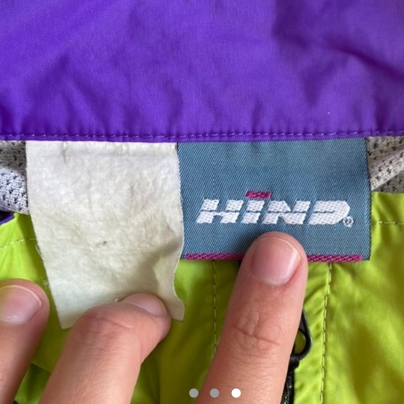Vintage Purple, Black, and Green HIND Zip Up Windbreaker - Picture 3 of 3